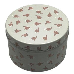 Nuance candle in a tin by Coty 2" x 3" silver with brown flowers READ